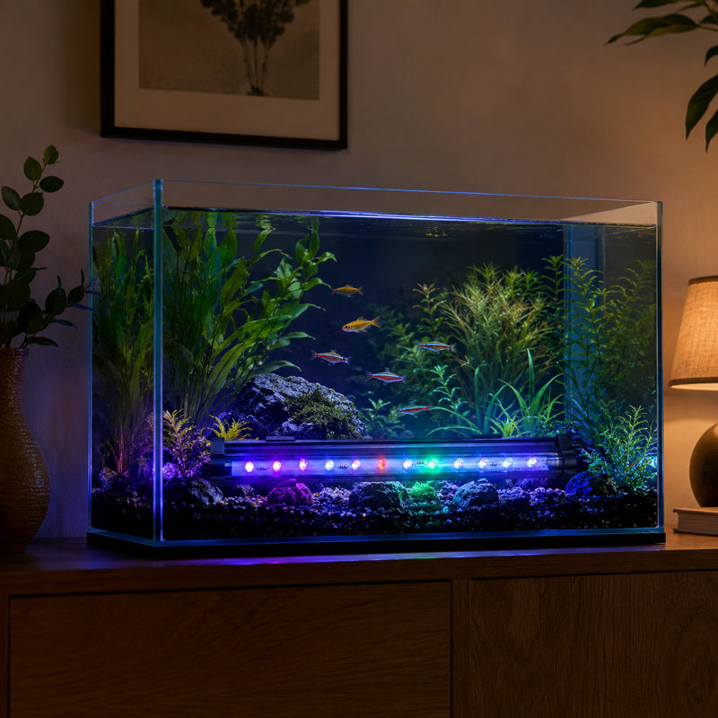 Lumière d'aquarium à DEL 21,6 pouces, aquarium à lumières colorées, lumières submersibles, 21 lumières à DEL, barre lumineuse à DEL réglable pour aquarium