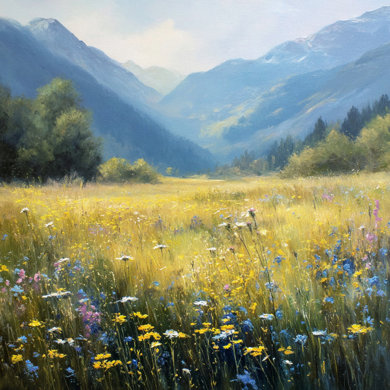 Art mural sur toile Golden Meadow Passage, H 30 po x l 30 po x P 1,5 po