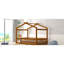 Structure de lit double pleine grandeur en noyer pour, avec clôture, pin, jeu et repos, adolescents en bois semi-fermés, espace de repos stable-1744605772
