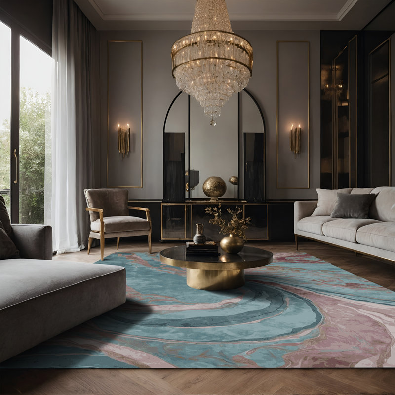 Tapis gris soyeux et moelleux, Rectangulaire 3 pi x 5 pi