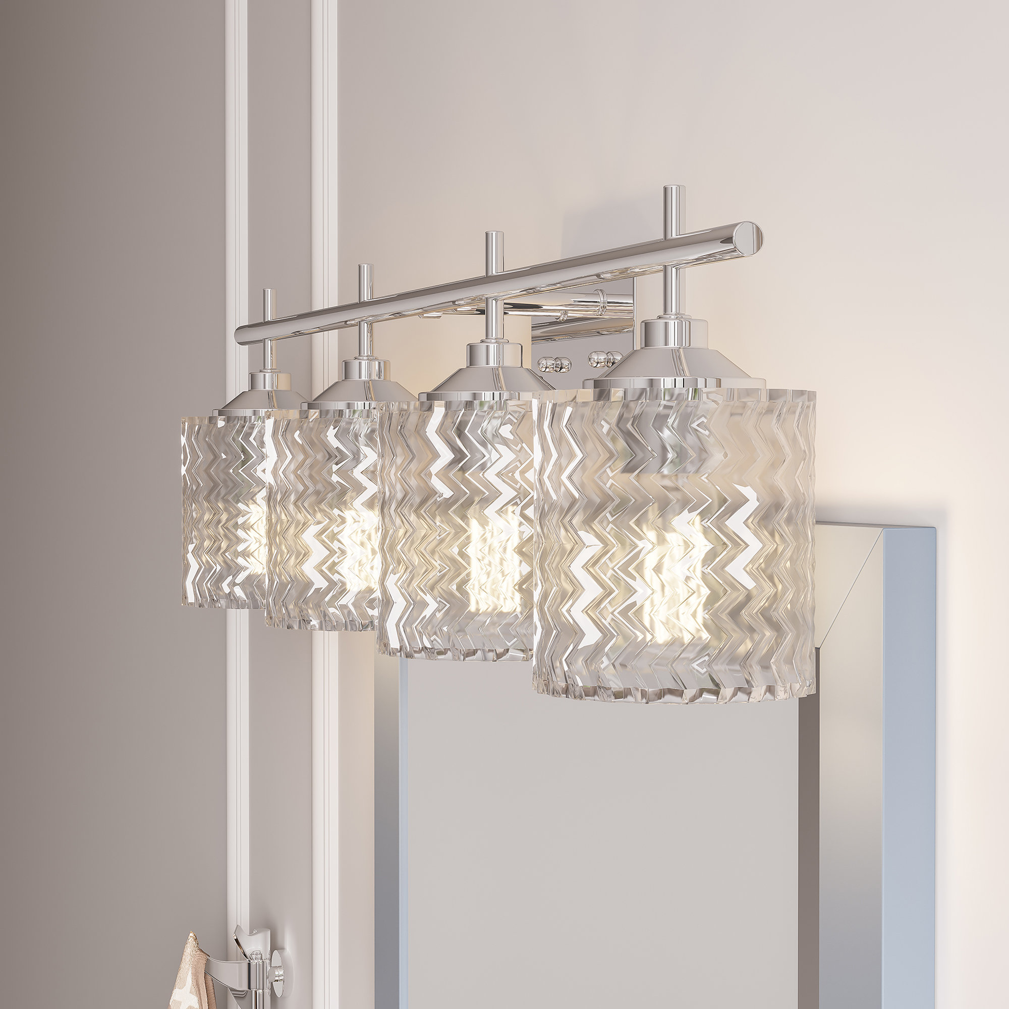 Willa Arlo™ Interiors Hiltonia 4 - Light Bathroom Steel Dimmable Vanity Light & Reviews | Wayfair