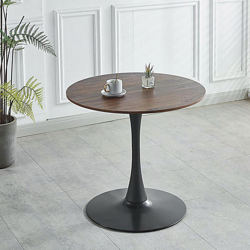 Table de salle à manger Bjarnheiur, H 28,7 po x l 35,4 po x P 35,4 po, Noir, Noir