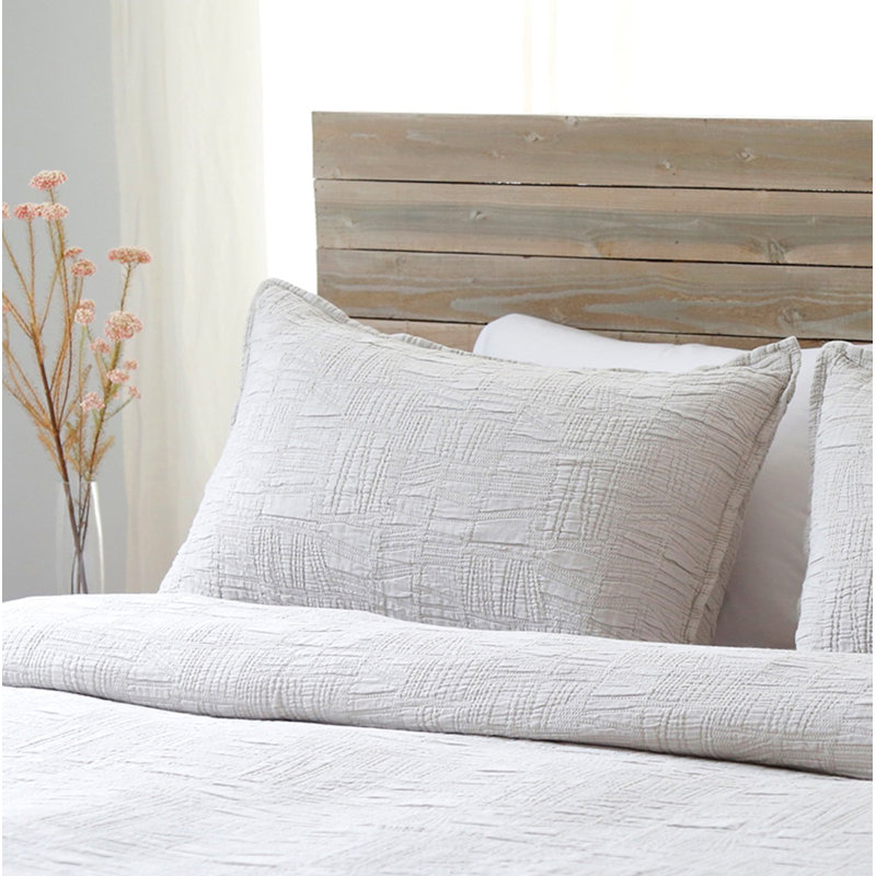 Harbour Navy/Sea Glass/Taupe/White Cotton Piece Sham, King, Taupe