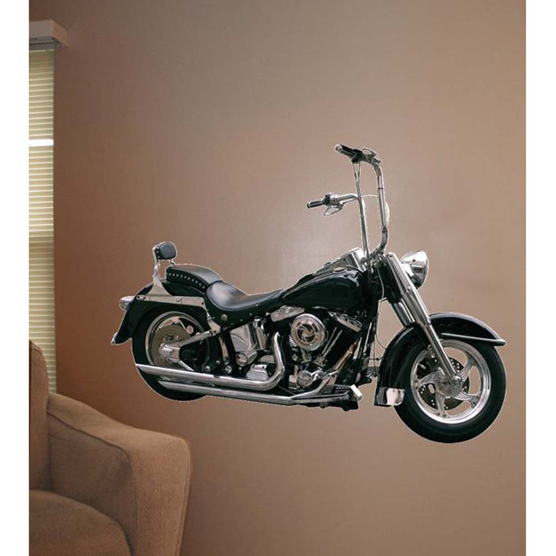 Motorcycle Non-Wall Damaging Wall Decal, 27" H x 36" W