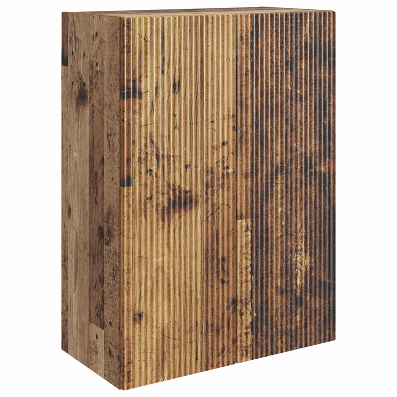  Wall-Mounted Cabinet Engineered Wood Storage Home Office Shelf Modern, Old Wood