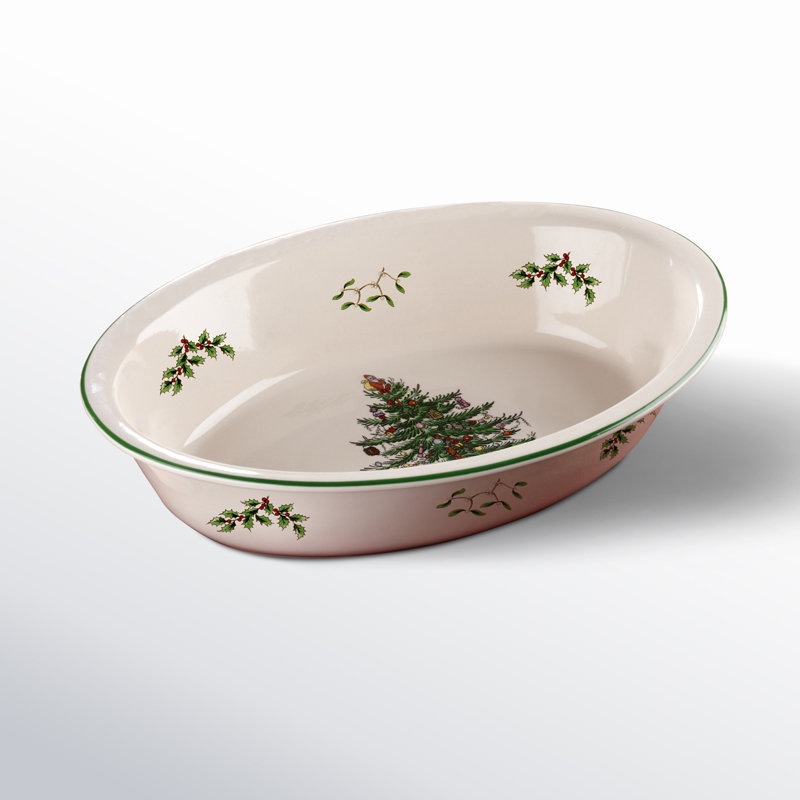Spode Christmas Tree Oval Rim Dish