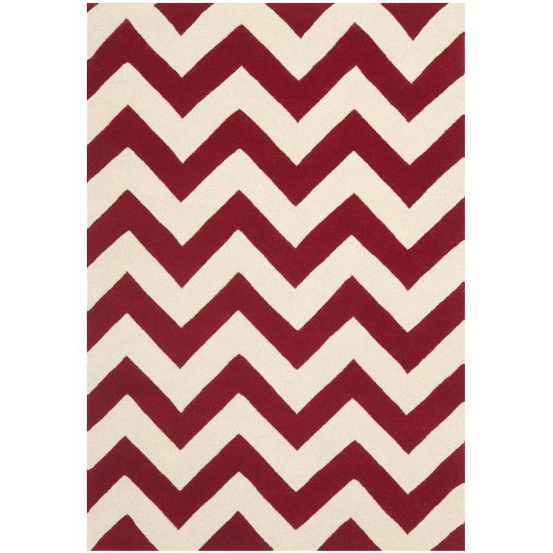 Chevron Wool Hand Woven Area Rug, Rectangle 183 x 274 cm