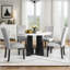 Ensemble de table de salle à manger 5 pièces, table de salle à manger moderne de 43 pouces et 4 chaises rembourrées pour la salle à manger, la cuisine, le salon, facile à assembler-2033376844-2033376835