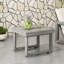 Table d'appoint en bois gris de style rustique, idéale pour terrasse, profondeur 51 cm, largeur 39 cm, hauteur 39 cm, assemblage requis, aspect extérieur 50 cm