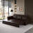 Faux leather Upholstered Sofa bed, 3-In-1 Multi-Functional Pull Out Sleeper Sofa With Nailhead Trim For Living Room Bedroom Apartment-1153726203