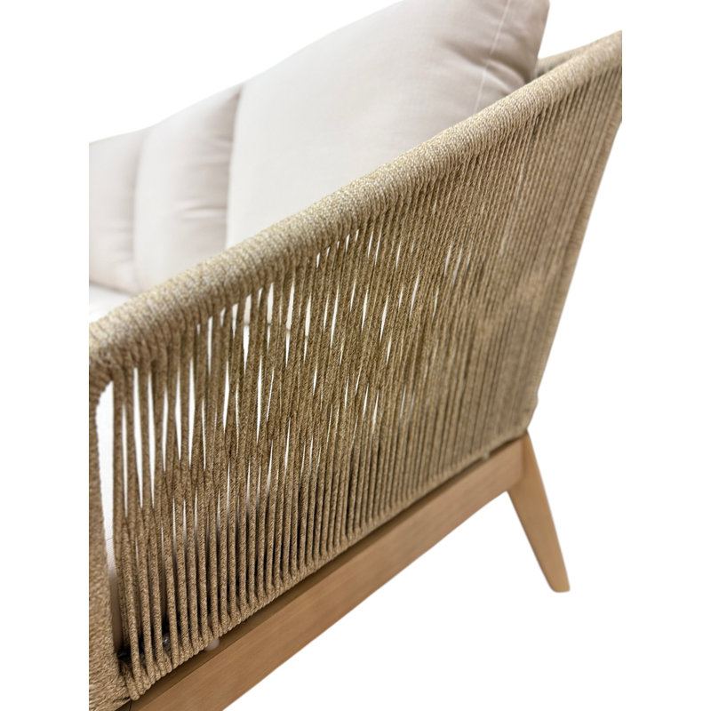72'' Wide Acacia Patio Sofa with Cushions