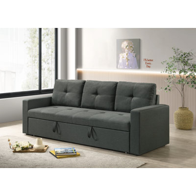 Eysan Sleeper Sofa with Tufted Cushions Fabric 83.5 Inches