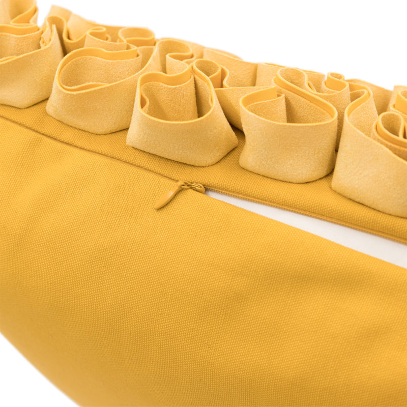 Housse de coussin décoratif faite à la main 18 x 18 pouces, Jaune