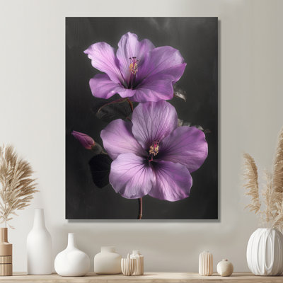 Rétro romance d'hibiscus mauve - Hibiscus, salon d'art mural