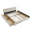Grand lit tapissier, cadre de lit rembourré confortable, tissu chenille, avec tête de lit et cadre de lit solide. Avec tiroir pour le rangement - beige (88,5 po x 68,5 po x 31 po)-951312869-951312868