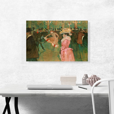 «At the Moulin Rouge The Dance 1891» par Henri de Toulouse-Lautrec - reproduction d'art sur toile tendue