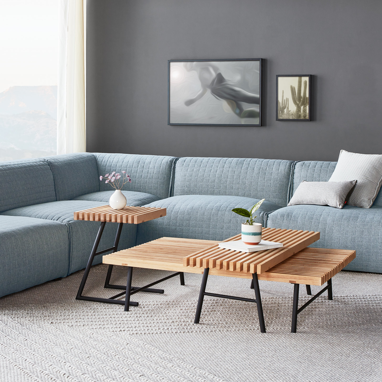 Modern Transit 48" Entryway Bench, Ash Natural