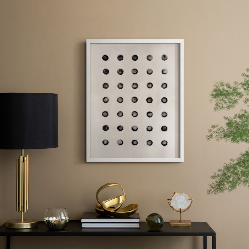 «Stipple texturé I», reproduction encadrée - bois massif, H 21 po x l 17 po, Blanc