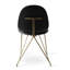 Chaise d’appoint rembourrée en noir Griego