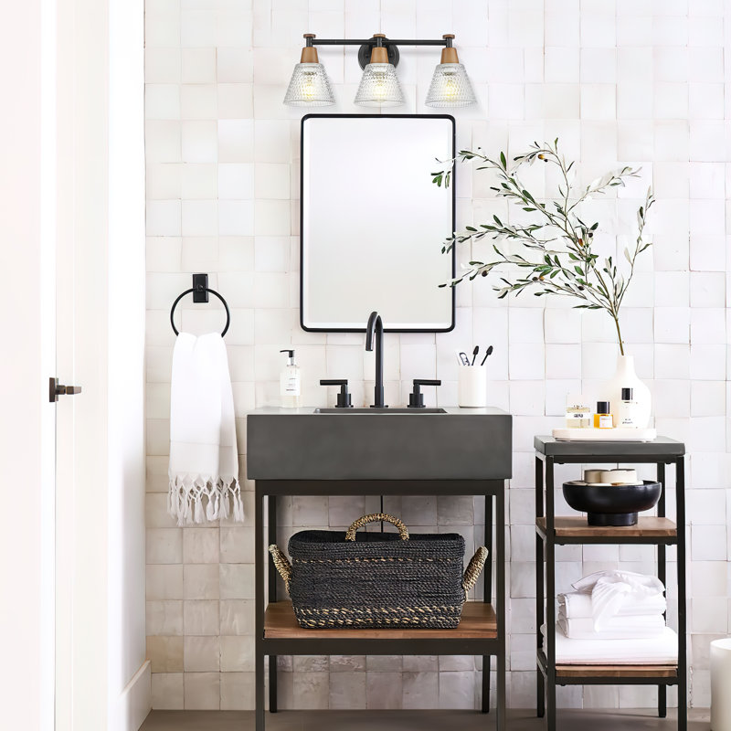 Batheaston 3 - Light Dimmable Vanity Light, Black/Vintage