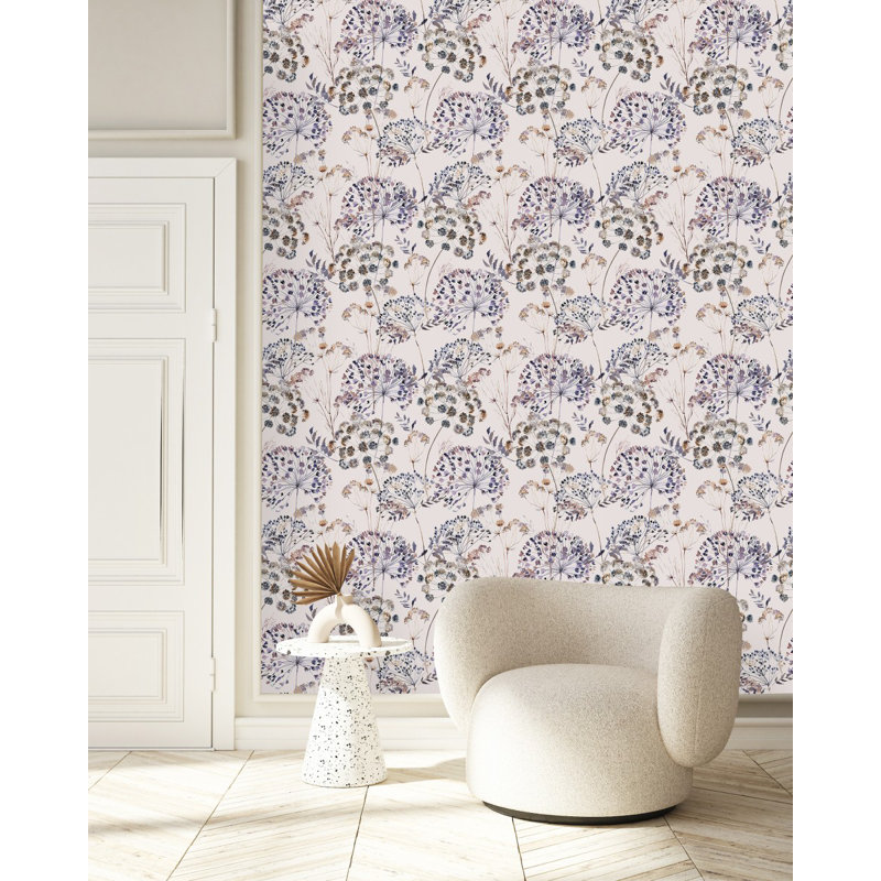 Kevell Peel & Stick Floral Wallpaper, 2.08' W x 10.42' L