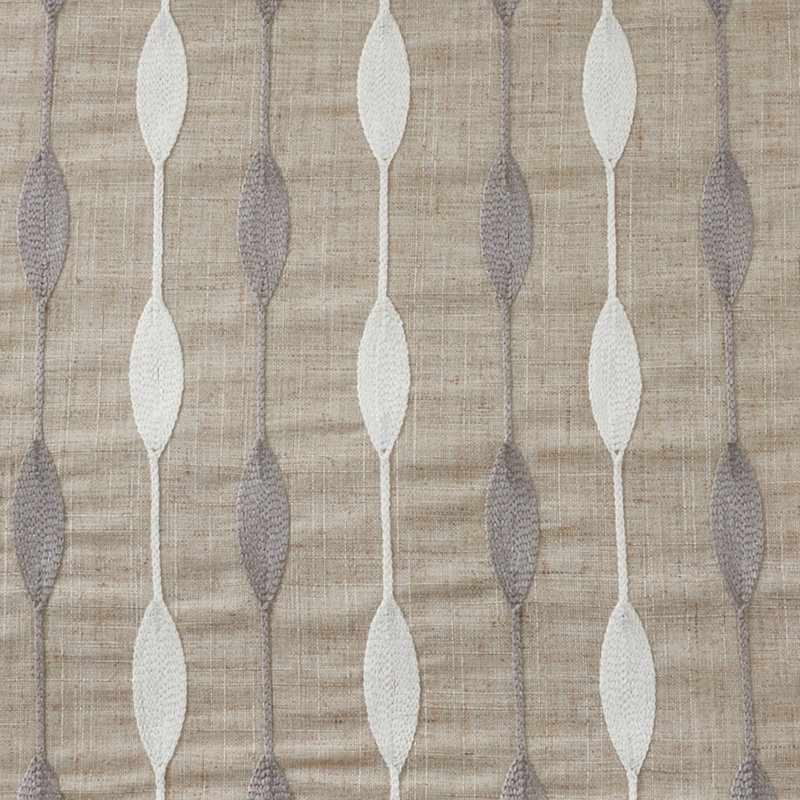 Atropos Modern Embroidery Table Runner, Natural, 16" x 108"