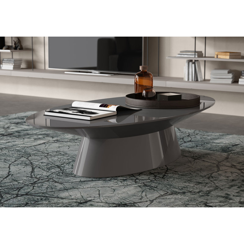 Table basse Russom, Gris goéland foncé brillant