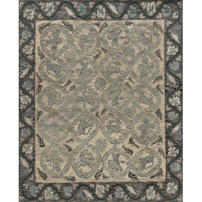 Classic Hand Knotted Geometric Shapes Area Rug