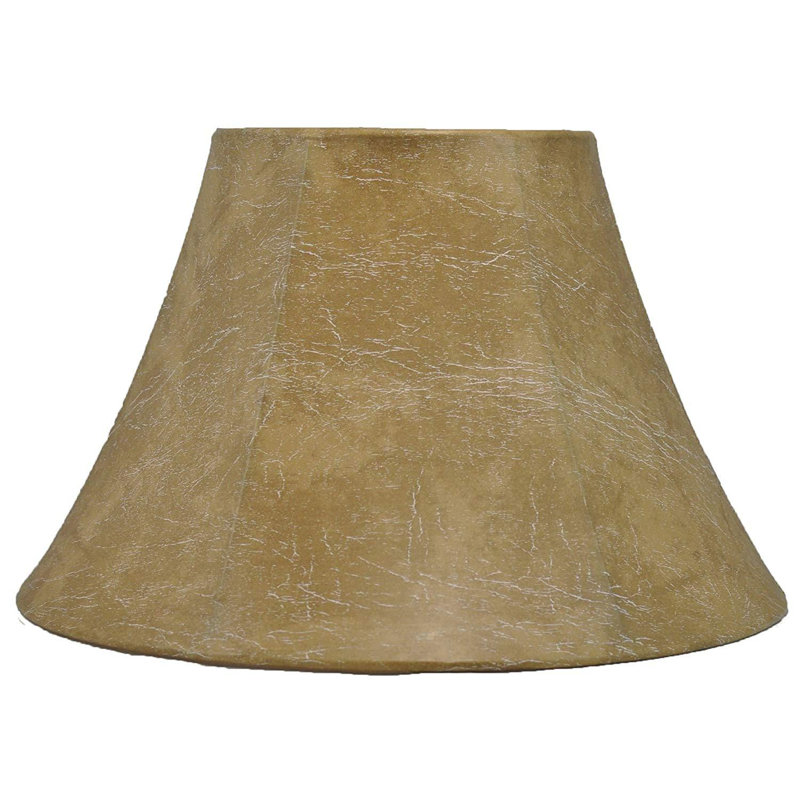 Abat-jour cloche en similicuir (araignée) en brun, H 10 po x l 16 po x P 16 po