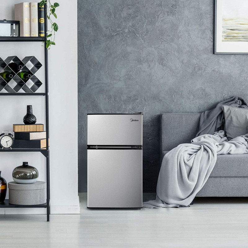 3,1 cu. ft. réfrigérateur compact avec congélateur, Acier inoxydable