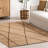 Calanthe Abstract Jute Area Rug for Dining Room Living Room, Natural/Brown-1436628321