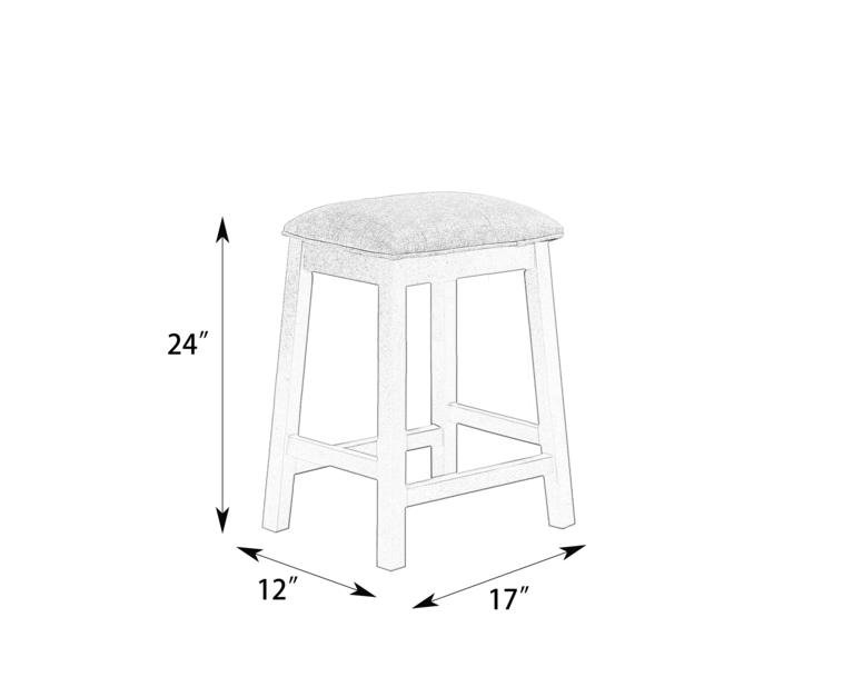 Kalaiyah Upholstered Counter Stool with Solid Wood Frame, Gray