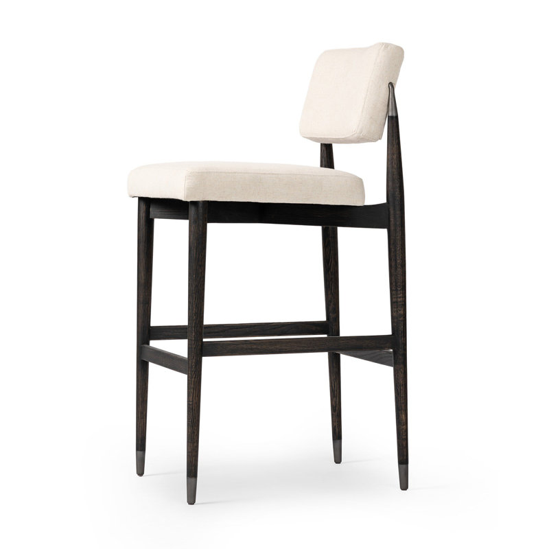 Anton Stool-Havana Brown-Bar, Beige Polyester Blend, Bar Stool (31" Seat Height)