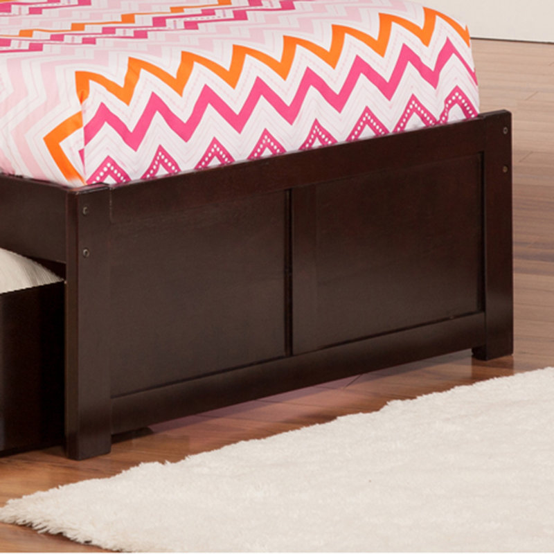 Bouldin Solid Wood Platform Bed with Bookcase & Storage Drawer, Twin XL, Espresso