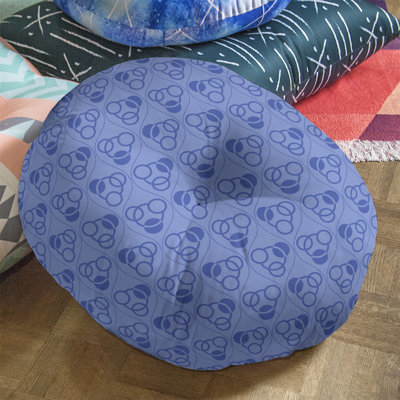 Coussin de sol classique à motif de cercles et de vagues