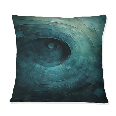 Coussin décoratif bleu sarcelle torsadé Tranquillity Spiral I