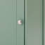 Armoire de salle de bain haute, armoire de rangement autoportante avec tiroir et portes, panneau de fibres à densité moyenne, porte en acrylique, tablette réglable-1445076086