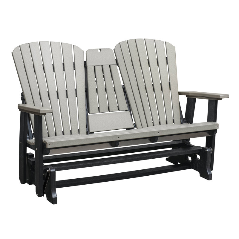 Fauteuil oscillant d'extérieur Bethy, Structure noire / siège coquillage