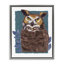«Stern Owl», peinture sur toile flottante encadrée par Nancy Overton