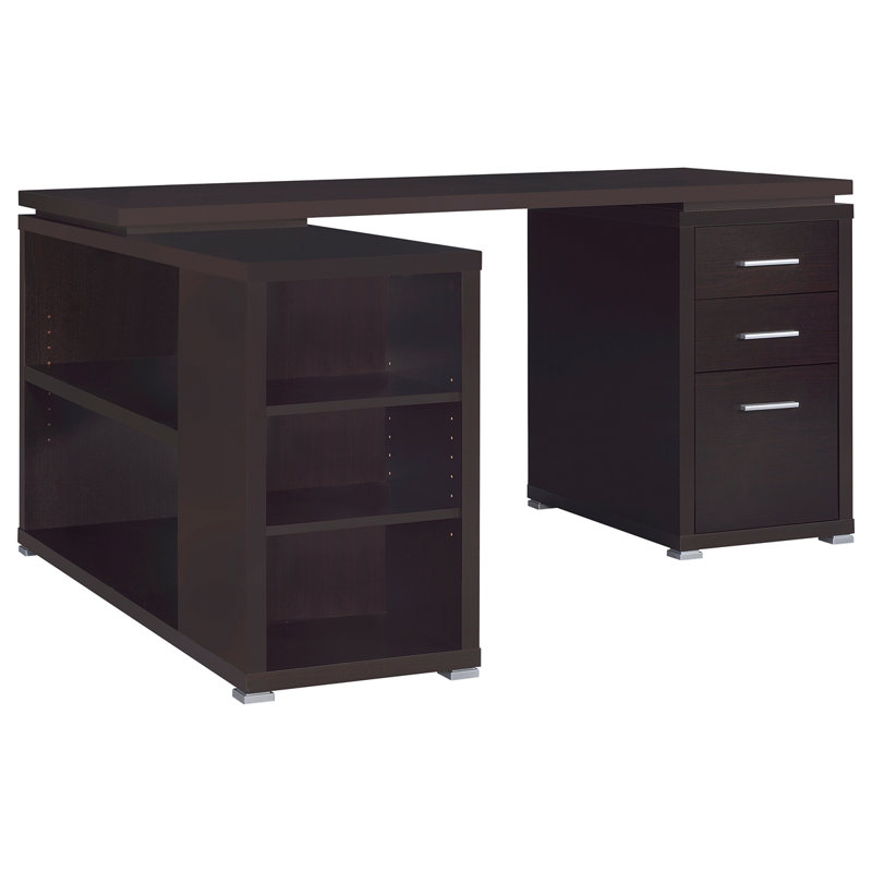 Driftwood 3-Drawer L-Shape Computer Desk with Ample Storage and Smooth-Gliding Mechanisms for Efficient Home Office Use