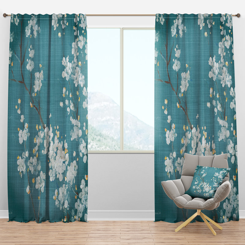 Panneau de rideau simple semi-diaphane avec passe-tringle Cherry, l 52 po x L 120 po