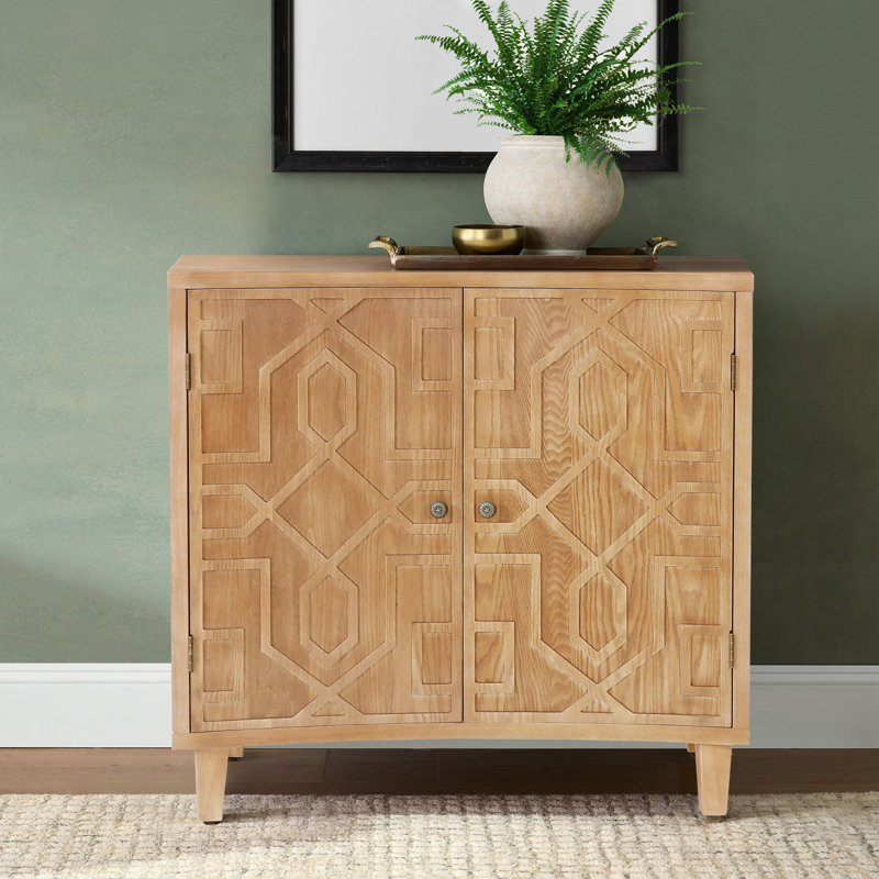 Wayne 2-Door Storage Accent Cabinet With Adjustable Shelf, Brown