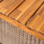 Ensemble repas d'extérieur en bois d'acacia avec pieds en rotin tissé à la main, brun-77939872