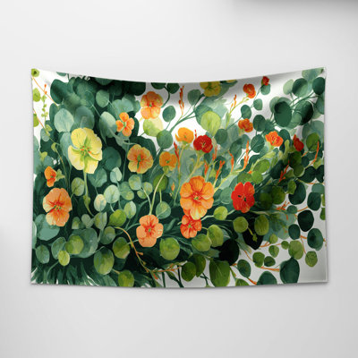 Tapisserie murale légumes capucine