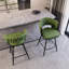 Tabouret de bar pivotant en lin de 2 personnes avec pieds noirs, structure et dossier confortable pour la cuisine, le salon et le coin bureau