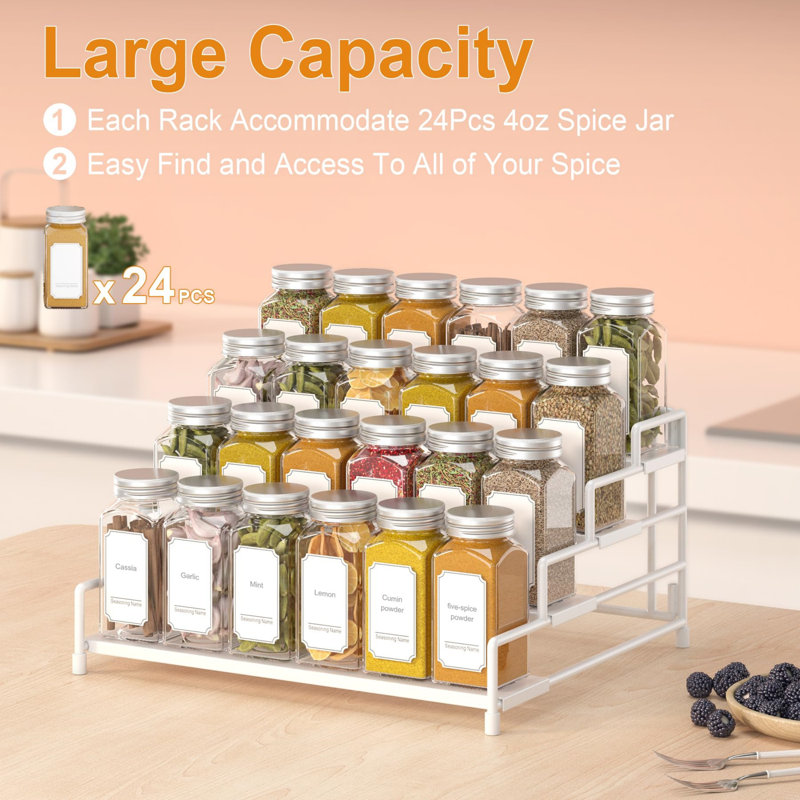 Freestanding Spice Rack with Adjustable Racks