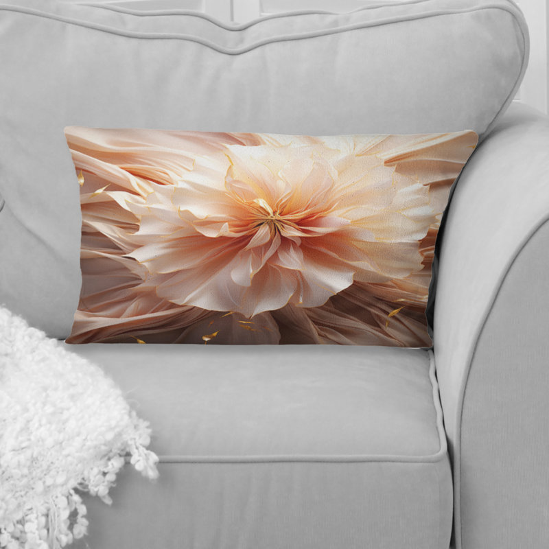 Coussin décoratif à motif de fleurs liquides et délicates I