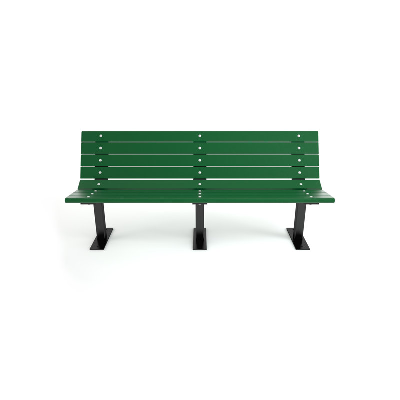 Banc de parc en plastique recyclé Contour, Aucun, Vert, 6 pi