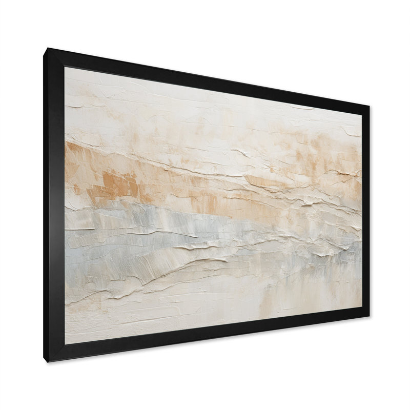 Minimalisme Geige Glacier Harmony II - reproduction d'art sur toile abstraite, Cadre simple noir, H 16 po x l 32 po x P 1 po
