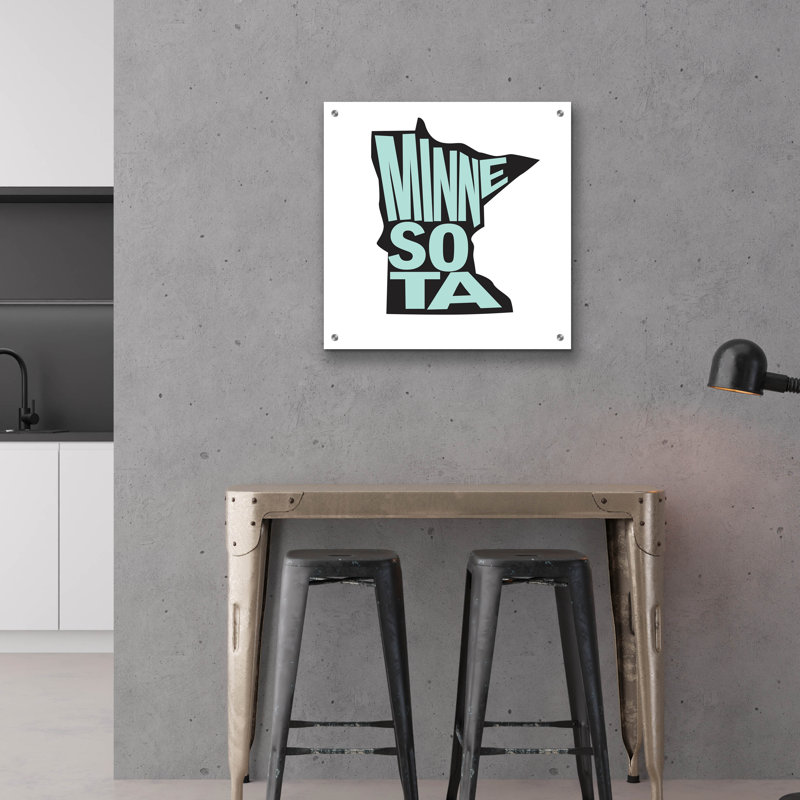 Art mural en verre acrylique épique «Minnesota 2» par Art Licensing Studio, 24 po x 24 po, H 24 po x l 24 po